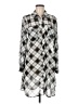 Tribal 100% Polyester Silver Long Sleeve Blouse Size M - photo 1