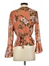 Unbranded 100% Polyester Orange Brown 3/4 Sleeve Blouse Size S - photo 2