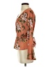 Unbranded 100% Polyester Orange Brown 3/4 Sleeve Blouse Size S - photo 5