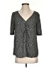 Ann Taylor LOFT 100% Polyester Animal Print Gray Short Sleeve Blouse Size S - photo 1