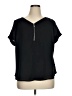 Apt. 9 100% Polyester Black Short Sleeve Blouse Size 0X - photo 1