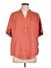 Nic + Zoe 100% Polyester Orange Short Sleeve Blouse Size L - photo 1