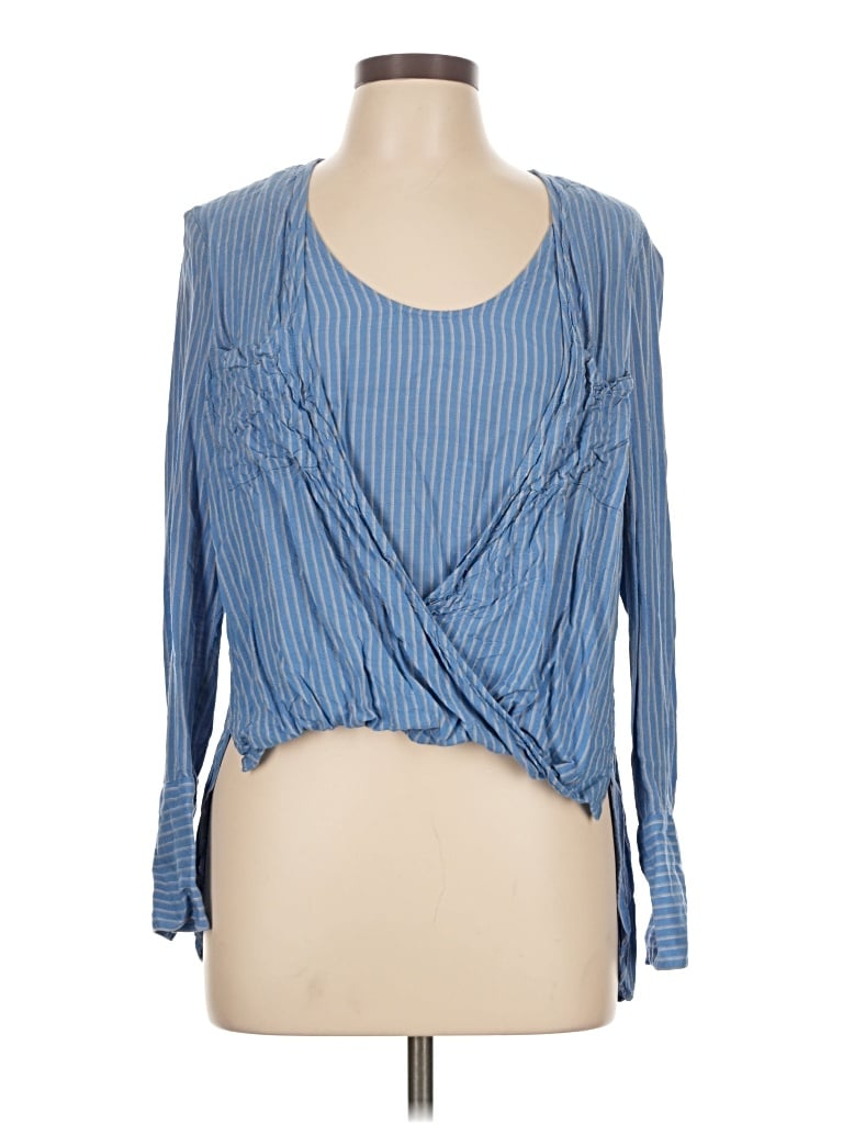 Pre-owned Bcbgmaxazria Long Sleeve Blouse In Blue