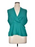 Nicole Miller Studio 100% Polyester Teal Sleeveless Blouse Size XL - photo 1