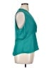 Nicole Miller Studio 100% Polyester Teal Sleeveless Blouse Size XL - photo 4