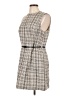 H&M 100% Polyester Houndstooth Gray Casual Dress Size L - photo 2