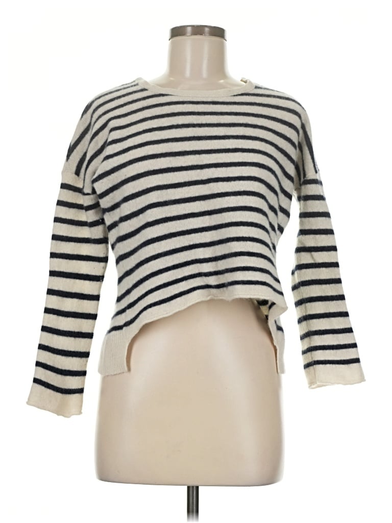 Pre-owned Maeve Cashmere Pullover Sweater In White
