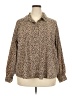 Wednesday's Girl Animal Print Brown Long Sleeve Blouse Size 22 - photo 1