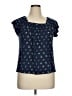 Style&Co Blue Short Sleeve Blouse Size XL - photo 1