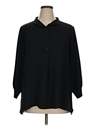 Lafayette 148 New York 3/4 Sleeve Button-Down Shirt (view 1)