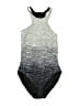 Gap Chevron-herringbone Gray One Piece Swimsuit Size M - photo 1