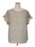 Shein Curve Ivory Short Sleeve Blouse Size 16 Plus (2) - photo 1