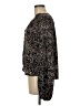 Evereve Animal Print Black Long Sleeve Blouse Size M - photo 5