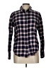 Just Fab 100% Cotton Plaid Blue Long Sleeve Button-Down Shirt Size L - photo 1