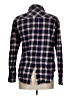 Just Fab 100% Cotton Plaid Blue Long Sleeve Button-Down Shirt Size L - photo 2