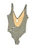 J.Crew Stripes Gold Ivory One Piece Swimsuit Size 6 - photo 1