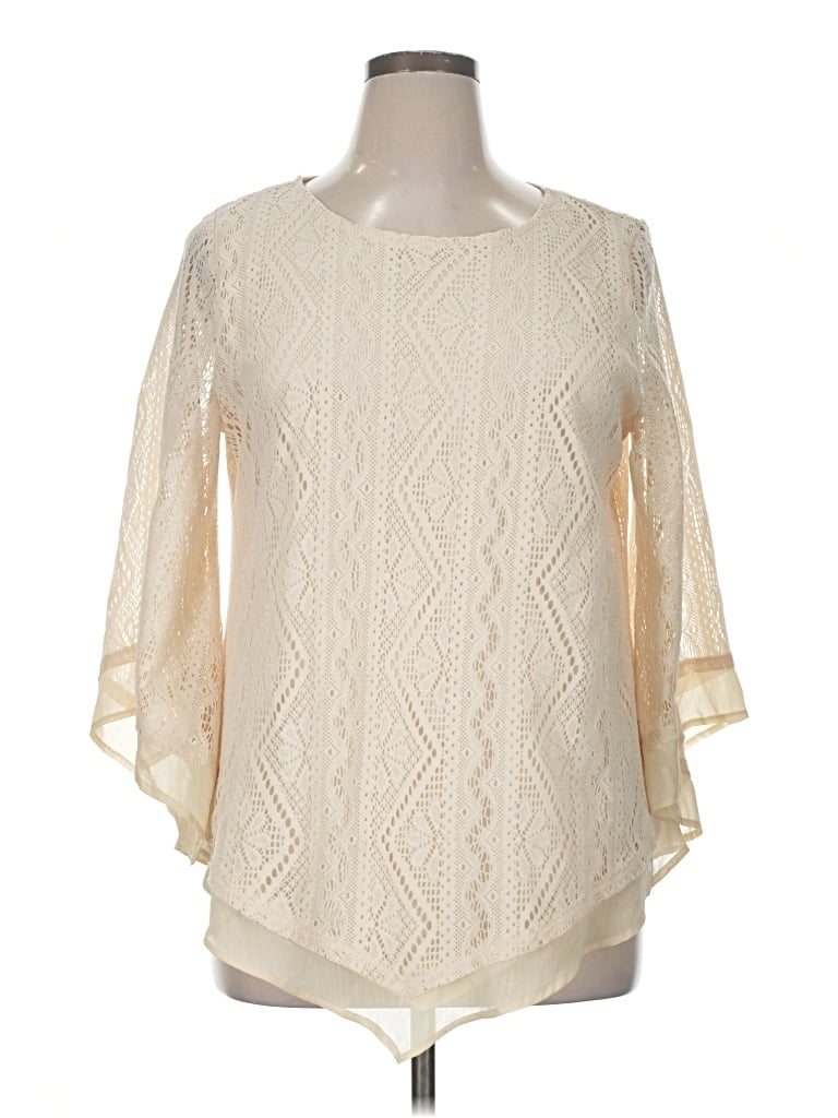 Pre-owned Alfani 3/4 Sleeve Blouse In White