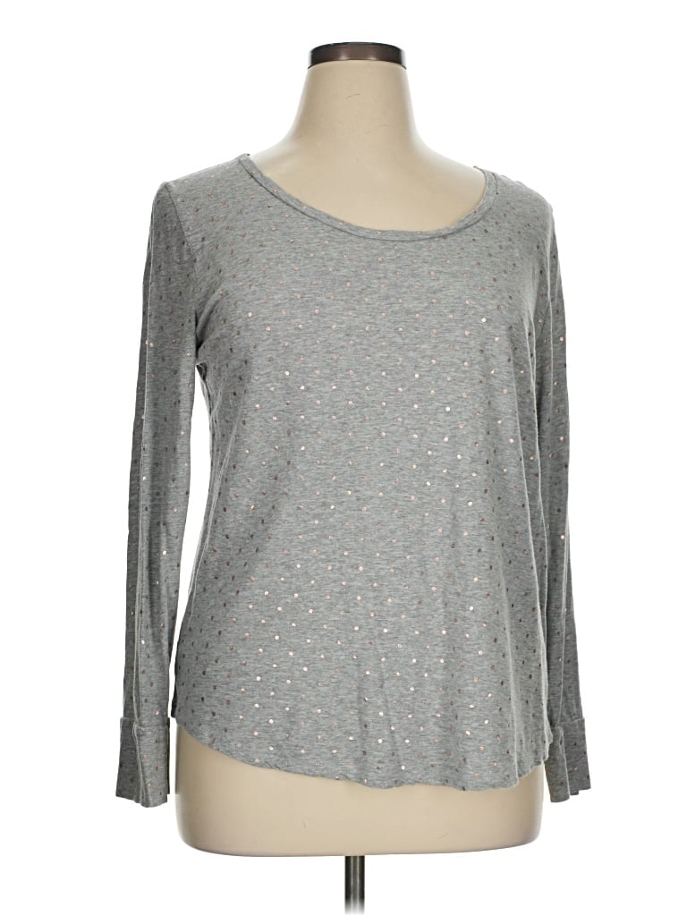 Pre-owned Ann Taylor Loft 3/4 Sleeve T-shirt In Silver