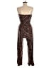 No Boundaries 100% Polyester Animal Print Brown Jumpsuit Size S - photo 2