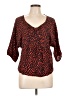 Gap 100% Rayon Hearts Red Orange 3/4 Sleeve Blouse Size L - photo 1