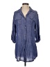 Dotti 100% Rayon Blue 3/4 Sleeve Button-Down Shirt Size S - photo 1