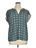 Roz & Ali 100% Polyester Teal Short Sleeve Blouse Size XL - photo 1