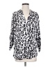 Entro Animal Print Silver 3/4 Sleeve Blouse Size M - photo 1