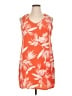 Old Navy 100% Polyester Tropical Orange Casual Dress Size L - photo 1