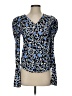 Hale Bob Animal Print Blue Long Sleeve Blouse Size XS - photo 1
