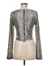 Caramela 100% Polyester Metallic Silver Long Sleeve Top Size M - photo 2