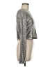 Caramela 100% Polyester Metallic Silver Long Sleeve Top Size M - photo 4