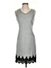 Esley 100% Polyester Chevron-herringbone Gray Casual Dress Size S - photo 1