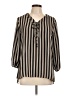 Sami & JO 100% Polyester Stripes Black 3/4 Sleeve Blouse Size L - photo 1
