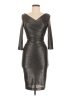 Talbot Runhof Metallic Silver Cocktail Dress Size 32 waist - photo 1