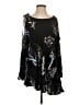 Free People 100% Rayon Floral Tropical Black Long Sleeve Blouse Size XS - photo 1