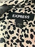 Express 100% Polyester Animal Print Ivory Long Sleeve Blouse Size M - photo 4