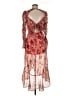 NSR 100% Polyester Paisley Orange Cocktail Dress Size M - photo 2
