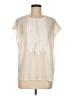J.Crew 100% Polyester Ivory Short Sleeve Blouse Size 8 - photo 1