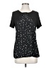 Worthington 100% Polyester Stars Black Short Sleeve Top Size S - photo 1