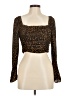Topshop 100% Polyester Brown Long Sleeve Top Size 8 - photo 1