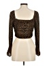 Topshop 100% Polyester Brown Long Sleeve Top Size 8 - photo 2