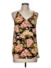 Ann Taylor LOFT 100% Polyester Floral Black Yellow Sleeveless Blouse Size M - photo 1