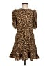 Aqua 100% Polyester Animal Print Brown Cocktail Dress Size M - photo 1