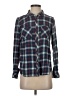 Love Notes 100% Cotton Plaid Teal Long Sleeve Button-Down Shirt Size S - photo 1