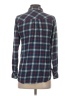 Love Notes 100% Cotton Plaid Teal Long Sleeve Button-Down Shirt Size S - photo 2