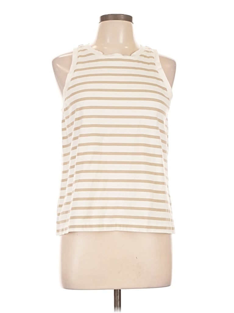 Pre-owned Ann Taylor Loft Sleeveless T-shirt In White