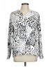 dalia 100% Polyester Animal Print Silver Long Sleeve Blouse Size L - photo 1