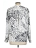 dalia 100% Polyester Animal Print Silver Long Sleeve Blouse Size L - photo 2