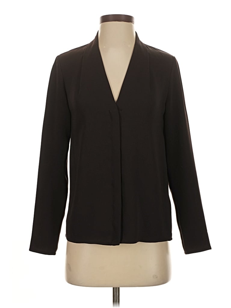 Pre-owned Babaton Long Sleeve Blouse In Black