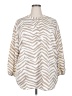 Alfani 100% Polyester Animal Print Ivory 3/4 Sleeve Blouse Size 2X - photo 1